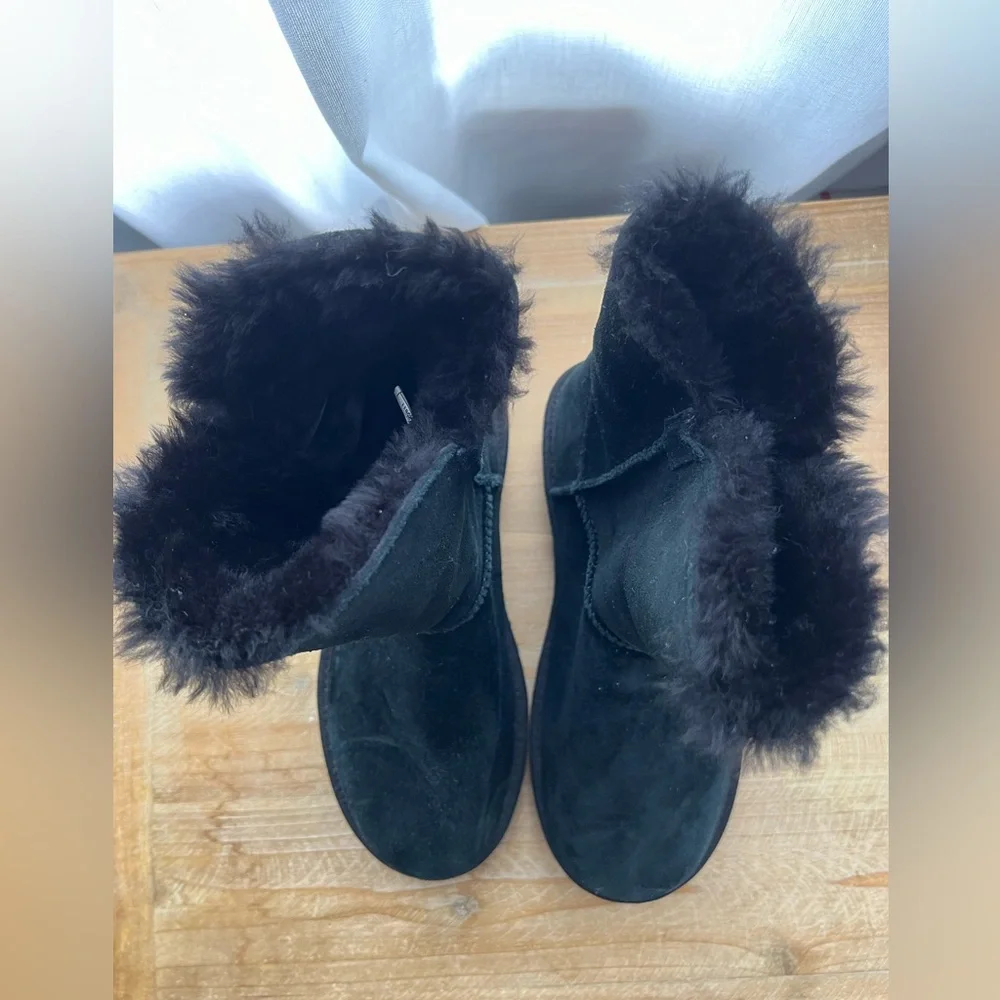 UGG CONSTANTINE SATIN RIBBON BLACK BOOTS - WOMEN'S Size 7 New